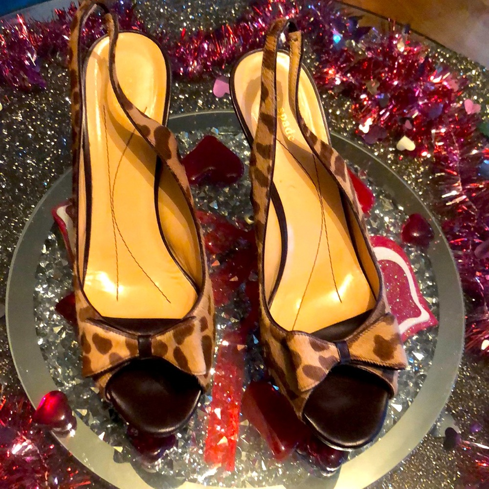 Stunning Kate spade animal print leather heel🤎 🐅 🤎